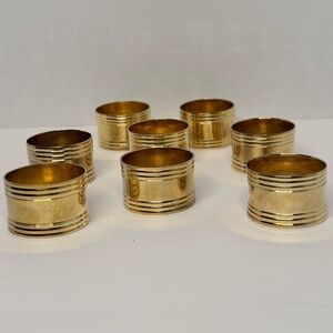 NAPKIN RINGS BRASS TONE (SET OF 8)